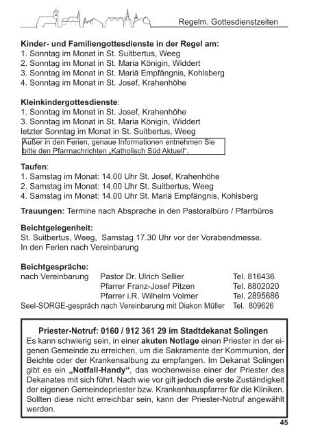 Pfingsten 2012 - St. Suitbertus Solingen Weeg