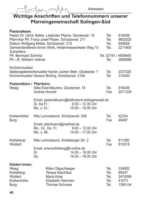 Pfingsten 2012 - St. Suitbertus Solingen Weeg