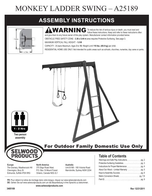 MONKEY LADDER SWING – A25189 - Climbing Frames Australia