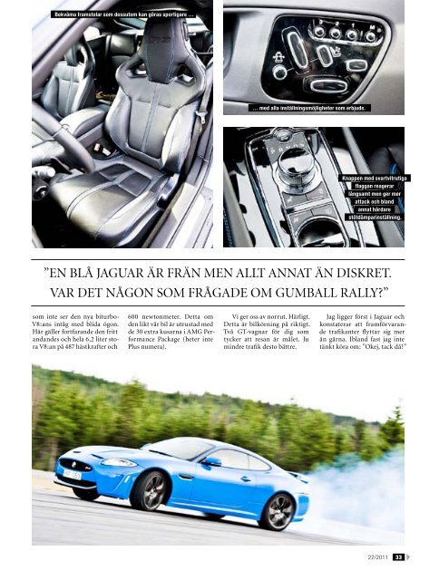 Läs testet av Jaguar XKR-S och Mercedes - Auto Motor & Sport