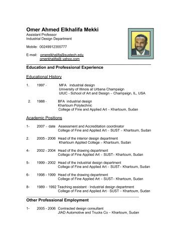 Omer Ahmed Elkhalifa Mekki - Sudan University of Science and ...