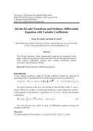 On the ELzaki Transform and Ordinary Differential Equation with ...