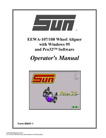 Operator's Manual - Snap-on Equipment