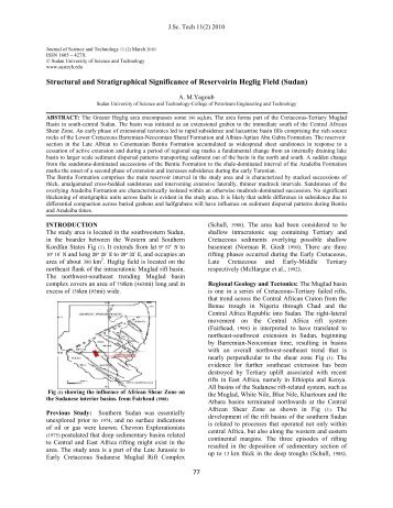 Structural and Stratigraphical Significance of Reservoirin Heglig Field