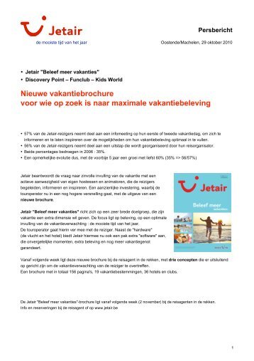 Nieuwe vakantiebrochure voor wie op zoek is naar maximale ...