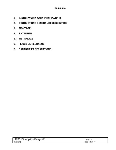 Headlamp System Operation and Service Manual - Sunoptic ...