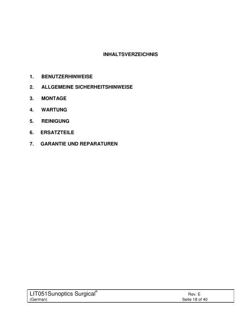 Headlamp System Operation and Service Manual - Sunoptic ...