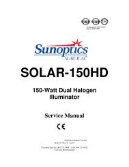 SOLAR-150HD 150-Watt Dual Halogen Illuminator Service Manual