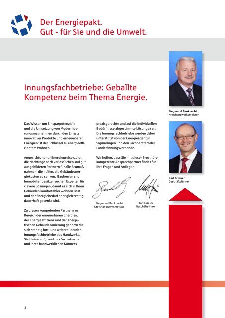 Der Energiepakt. - Kreishandwerkerschaft Sigmaringen