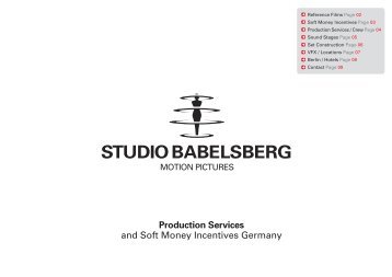 Production Services and Soft Money Incentives Germany - Studio ...