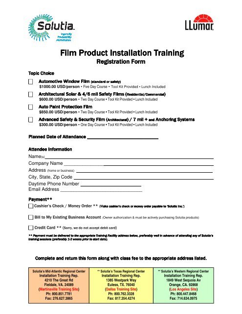 Film Product Film Product Installation Training nstallation ... - Llumar