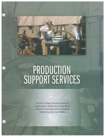 Production Support Services - Montana Film Office
