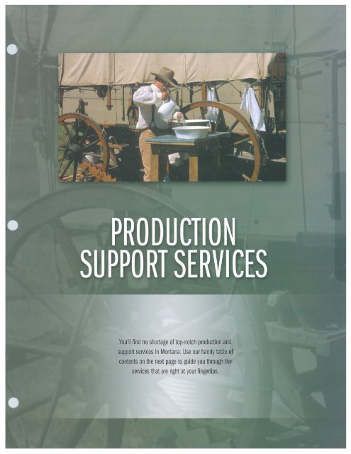 Production Support Services - Montana Film Office