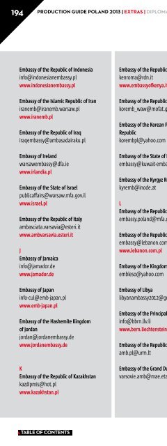 producTion guide poland 2013