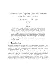 Classifying Movie Scripts by Genre with a MEMM - The Stanford ...