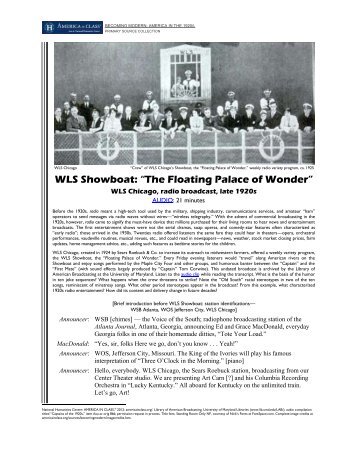 WLS Showboat, the "Floating Palace of Wonder ... - America in Class