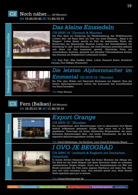 Filmprogramm 2010 - Emmentaler Filmtage