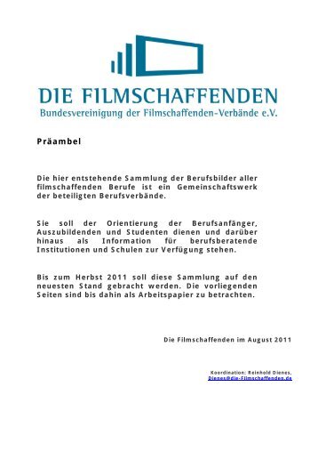 Präambel - Die Filmschaffenden