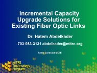 Incremental Capacity Upgrade of Exisitng Fiber Optic Links - Mitre