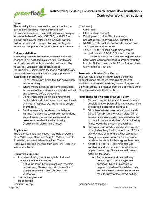 Greenfiber Insulation Coverage Chart