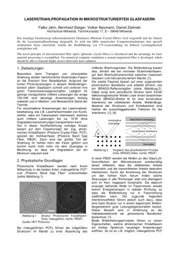 Laserstrahlpropagation - Laserinstitut der Hochschule Mittweida