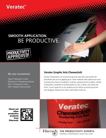 Download VeraTec Cheesecloth Sell Sheet - Fiberweb Graphic Arts ...