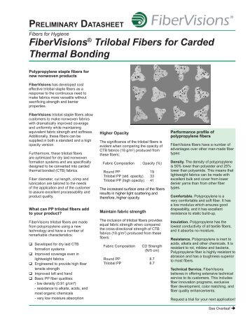 FiberVisions® Trilobal Fibers for Carded Thermal Bonding