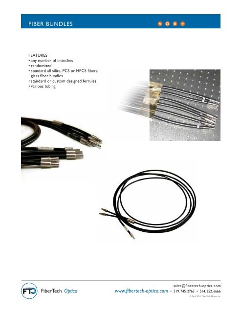 FTO Fiber Optic Bundles - FiberTech Optica