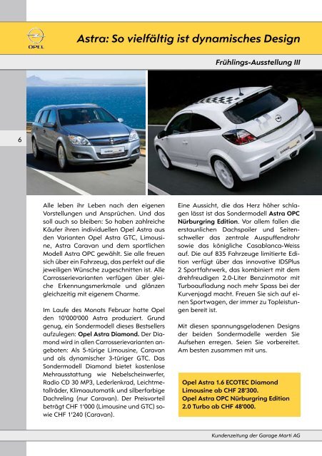 Neuer Opel Zafira - Garage Marti AG