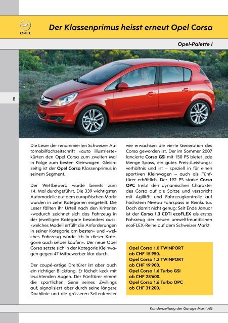 Neuer Opel Zafira - Garage Marti AG