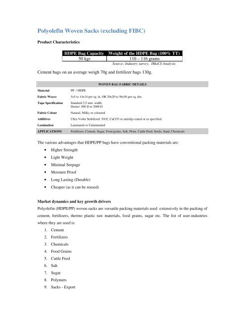 Domestic technical textiles Industry Segment-wise consumption of ...