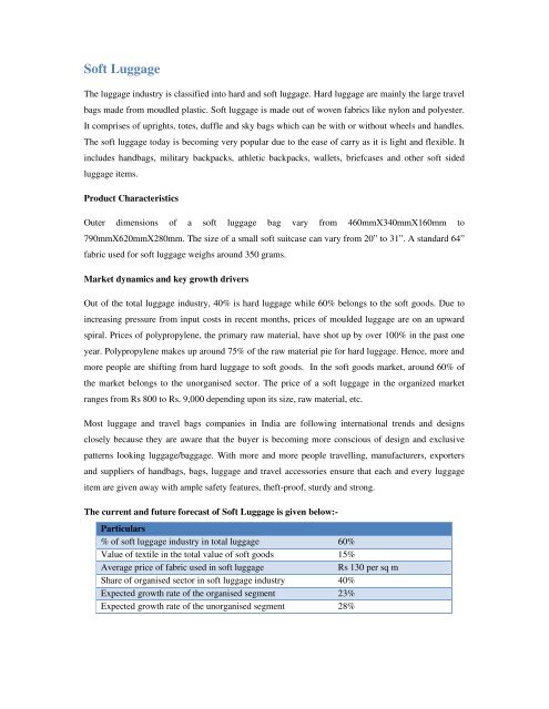 Domestic technical textiles Industry Segment-wise consumption of ...