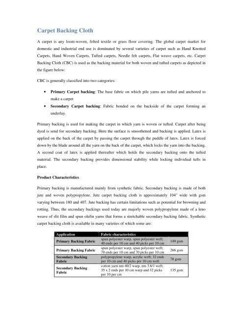 Domestic technical textiles Industry Segment-wise consumption of ...