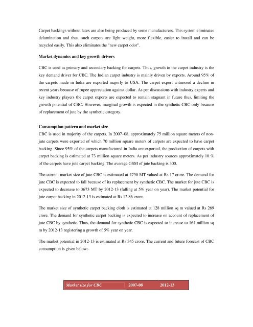 Domestic technical textiles Industry Segment-wise consumption of ...