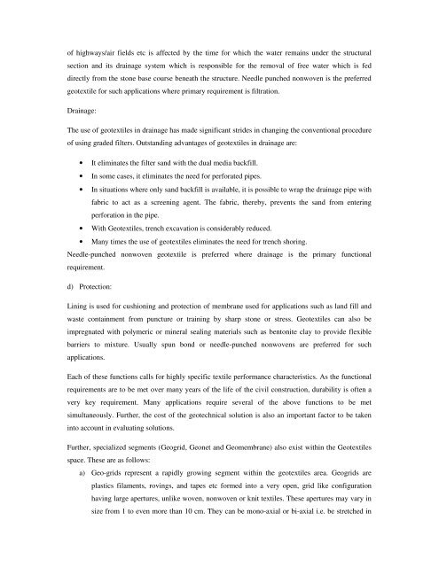 Domestic technical textiles Industry Segment-wise consumption of ...