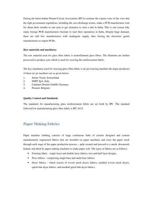 Domestic technical textiles Industry Segment-wise consumption of ...