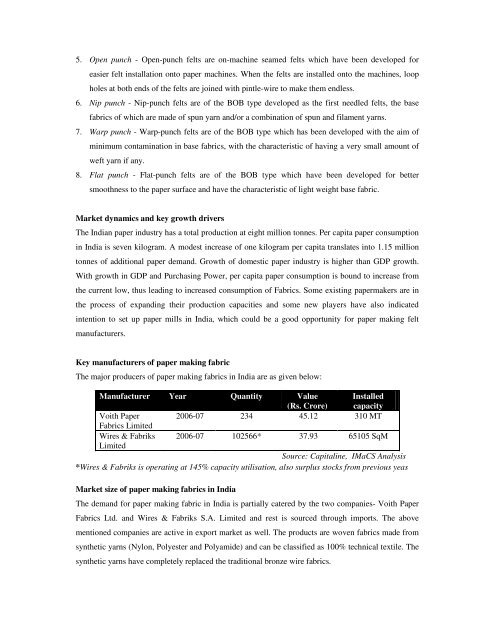 Domestic technical textiles Industry Segment-wise consumption of ...