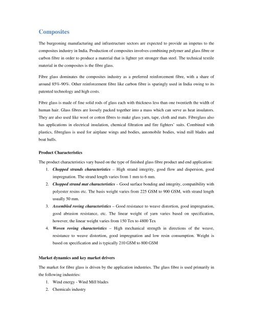 Domestic technical textiles Industry Segment-wise consumption of ...