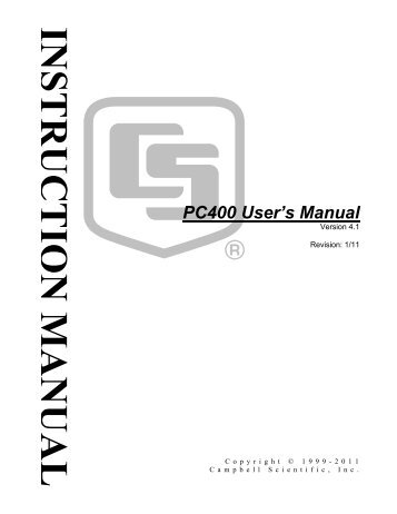PC400 User's Manual - Campbell Scientific