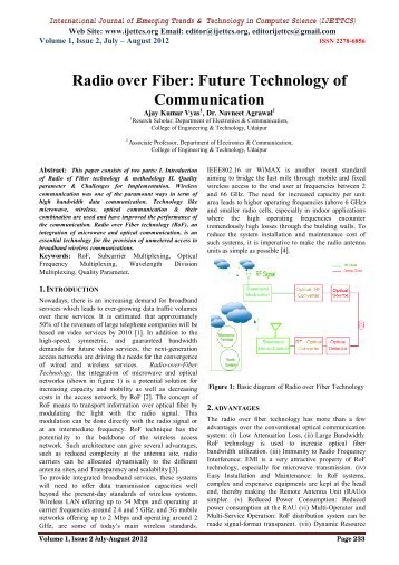 Radio over Fiber: Future Technology of Communication - IJETTCS ...