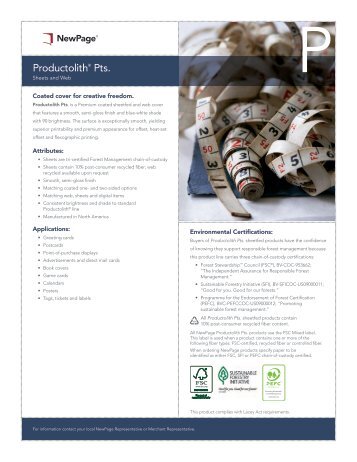 Productolith® Pts. - NewPage Corporation