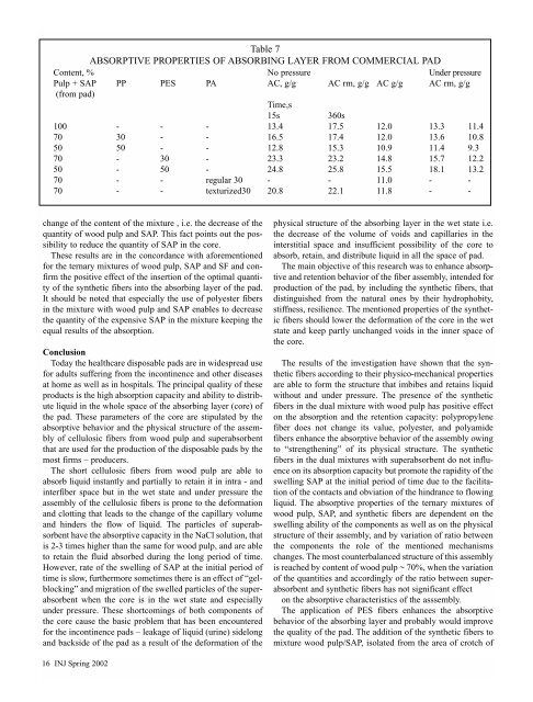 2002 - Volume 1 - JEFF. Journal of Engineered Fibers and Fabrics