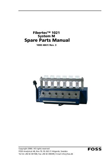 Fibertec™ 1021 System M Spare Parts Manual - FOSS e-shop