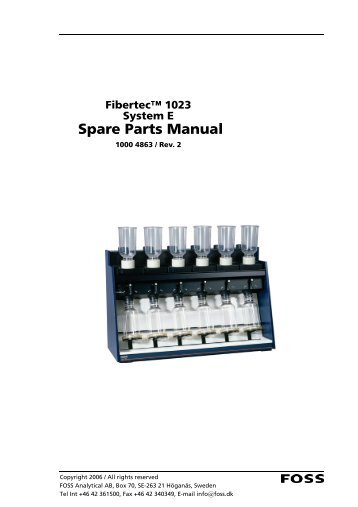 Fibertec™ 1023 System E Spare Parts Manual - FOSS e-shop