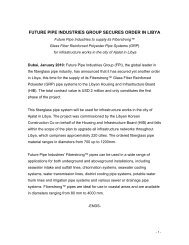 FUTURE PIPE INDUSTRIES GROUP SECURES ORDER IN LIBYA