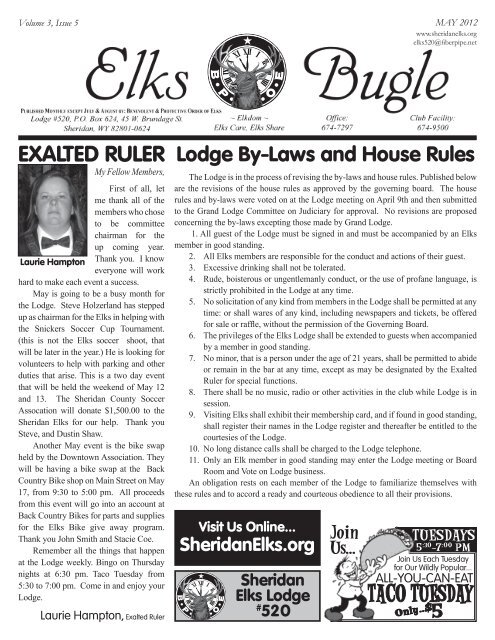 Bugle Newsletter & Monthly Calendar (pdf file) - Elks Lodge 520 ...