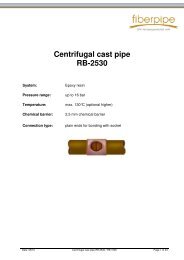 Centrifugally cast pipes RB 2530 from epoxy resin