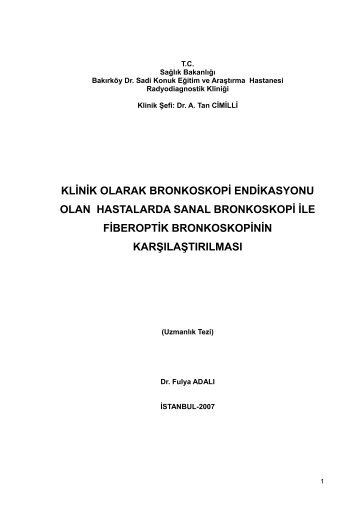 klinik olarak bronkoskopi endikasyonu olan hastalarda sanal