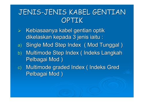 PENGENALAN KEPADA SISTEM GENTIAN OPTIK