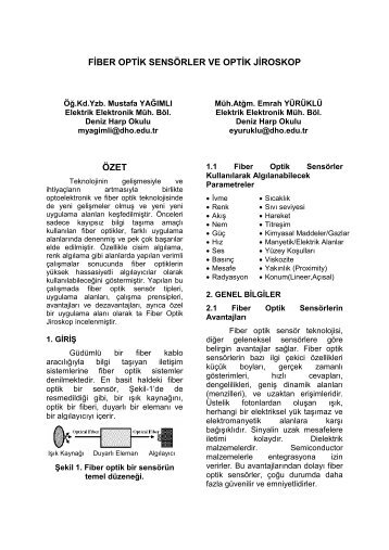 F BER OPT K SENSÖRLER VE OPT K J ROSKOP ÖZET